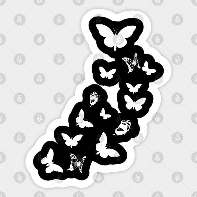 butterflies silhouette Sticker by Serotonin